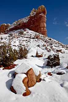 Snow And Red Rocks