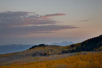 Sunset And Yellow Aspens